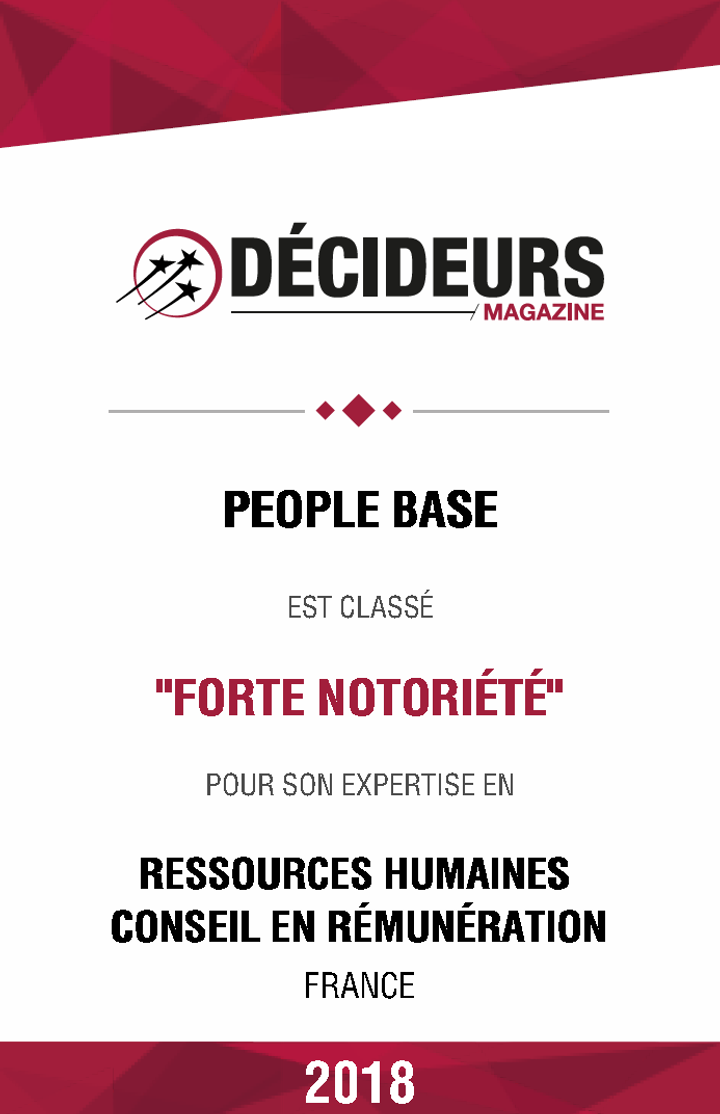 PEOPLE BASE CBM élu pour la 2ème année, comme l'un des meilleurs cabinets de conseil en rémunération !